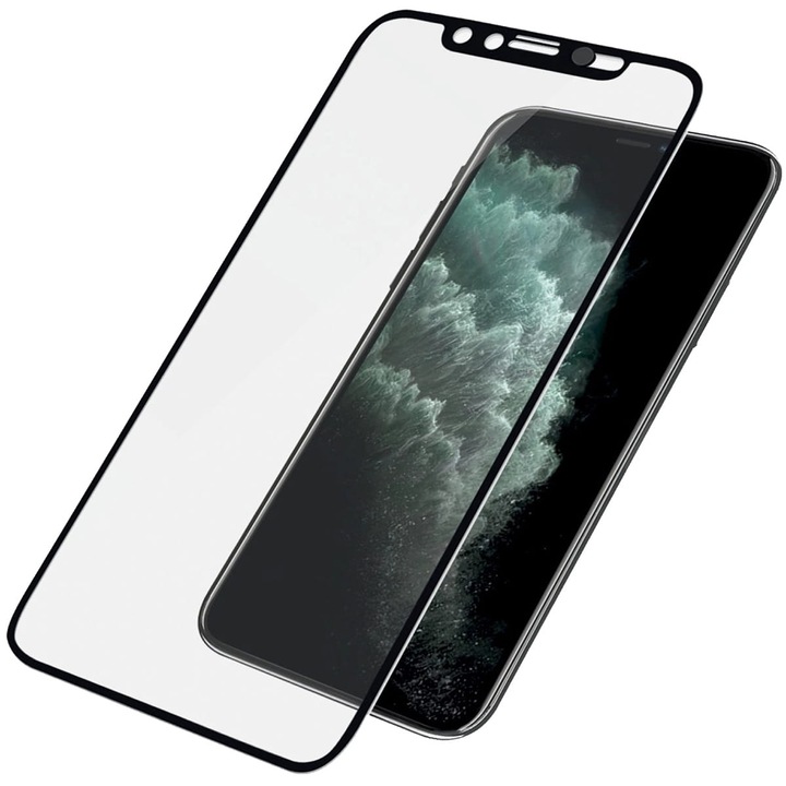 Camslider védőüveg fólia, Panzerglass, kompatibilis iPhone 11 Pro Max / Xs Max, fekete