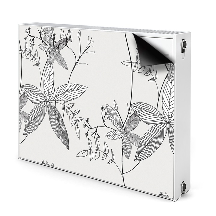 Magnet incalzitor, Doodle Flowers, gri, 80x60