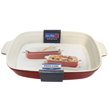 Tava ceramica cuptor, Sola, rosie, 35.5 x 20.5 x 7 cm Tava ceramica cuptor, Sola, rosie, 35.5 x 20.5 x 7 cm