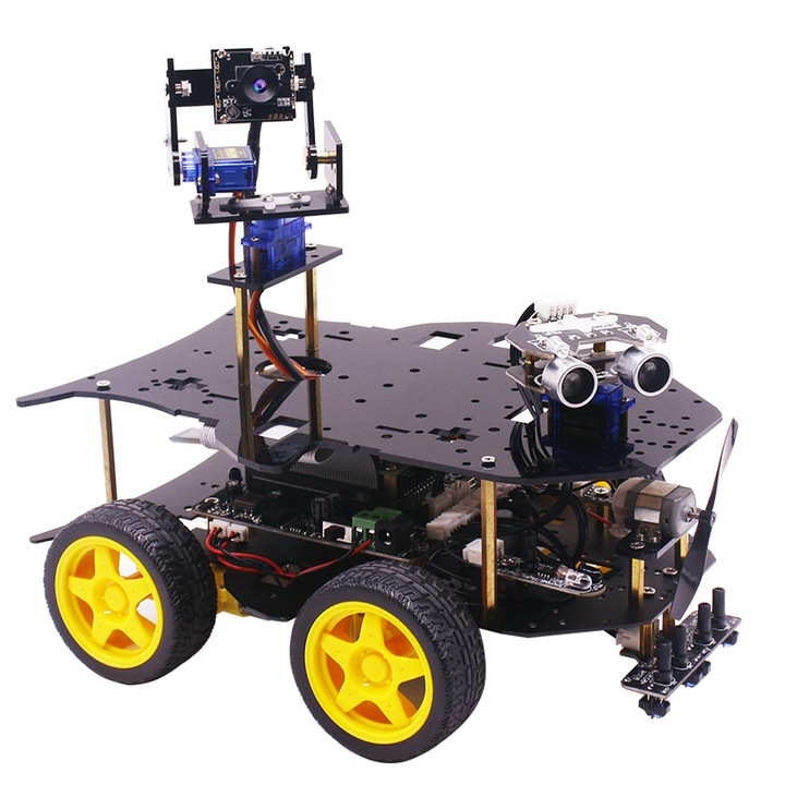 Kit robot 4WD, cu placa Raspberry Pi 4B 4GB
