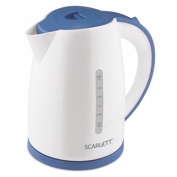 Fierbator Electric Scarlett SC-EK18P44 1.7 l, Alb-Albastru Fierbator Electric Scarlett SC-EK18P44 1.7 l, Alb-Albastru