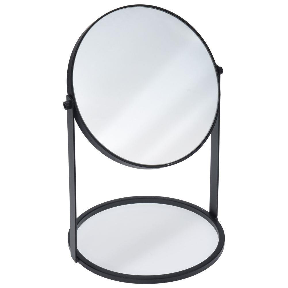 Oglinda cosmetica din metal Eleganza, Negru