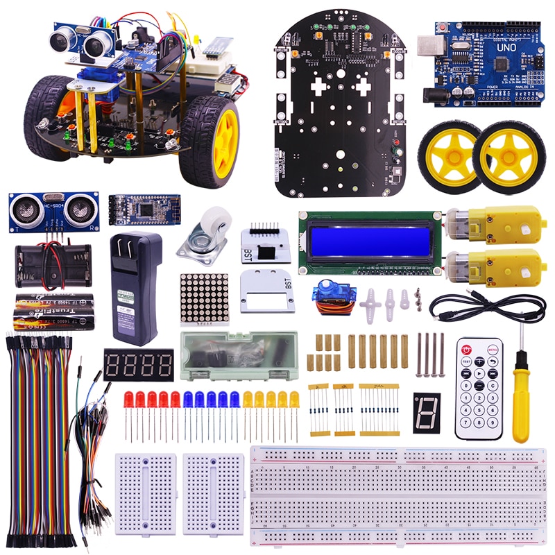 Kit robot Smartduino, cu placa Arduino Uno R3 - eMAG.ro