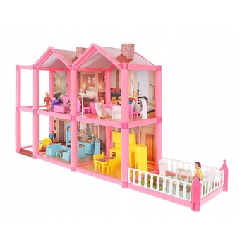 Casuta de papusi din plastic, Zola®, complet utilata si 4 omuleti Casuta de papusi din plastic, Zola®, complet utilata si 4 omuleti