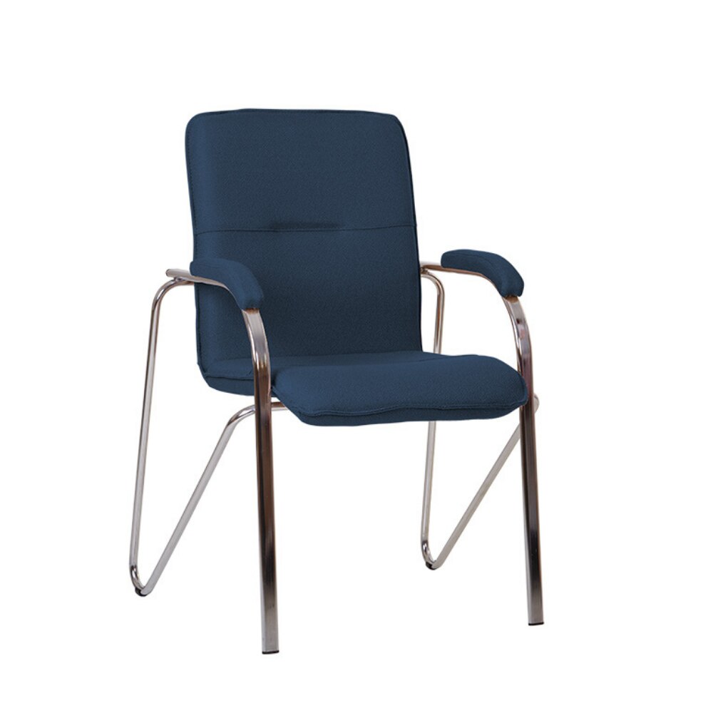 Scaun de vizitator Samba Soft, cadru cromat, albastru cobalt, stofa ZT-07