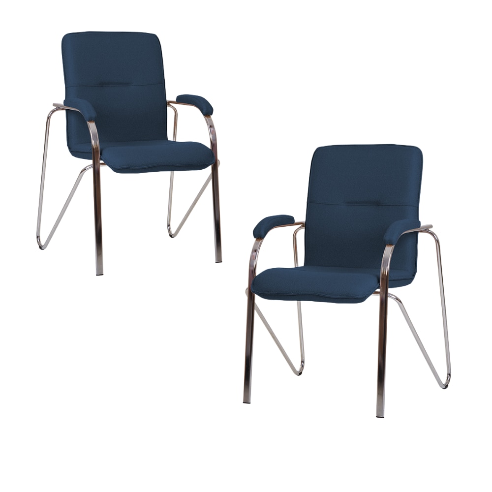 Set 2 scaune de vizitator Samba Soft, albastru cobalt, stofa ZT-07