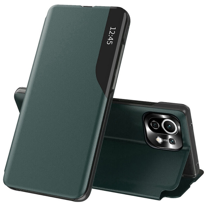 Tok Xiaomi Mi 11 Lite 4G / Mi 11 Lite 5G / 11 Lite 5G NE készülékhez - Techsuit eFold sorozat - sötétzöld