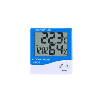 Termometru camera cu functie de higrometru, Alb-Albastru Termometru camera cu functie de higrometru, Alb-Albastru