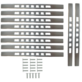 Set 10 manere Lux elegante arcada patrate perforate crom satin 96 mm Set 10 manere Lux elegante arcada patrate perforate crom satin 96 mm