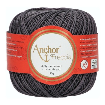 Fir de crosetat, Anchor Freccia 6, 100% bumbac, grosime fir nr 2 Fine, lungime 175 m, 50 g, gri petrol 00400 Fir de crosetat, Anchor Freccia 6, 100% bumbac, grosime fir nr 2 Fine, lungime 175 m, 50 g, gri petrol 00400