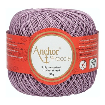 Fir de crosetat, Anchor Freccia 6, 100% bumbac, grosime fir nr 2 Fine, lungime 175 m, 50 g, lila 00870 Fir de crosetat, Anchor Freccia 6, 100% bumbac, grosime fir nr 2 Fine, lungime 175 m, 50 g, lila 00870