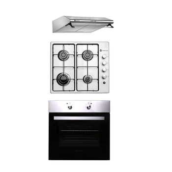 Pachet cuptor electric, plita gaz si hota clasica Mirage Traditional Studio Casa, 2300 W, Clasa A, 61, 4 arzatoare gaz, 2 motoare, Inox Pachet cuptor electric, plita gaz si hota clasica Mirage Traditional Studio Casa, 2300 W, Clasa A, 61, 4 arzatoare gaz, 2 motoare, Inox