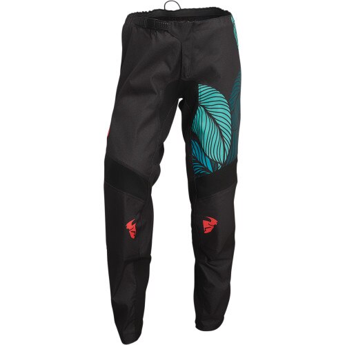 Pantaloni cross/atv dama Thor Pulse Racewear Urth, culoare negru/turcoaz, marime S
