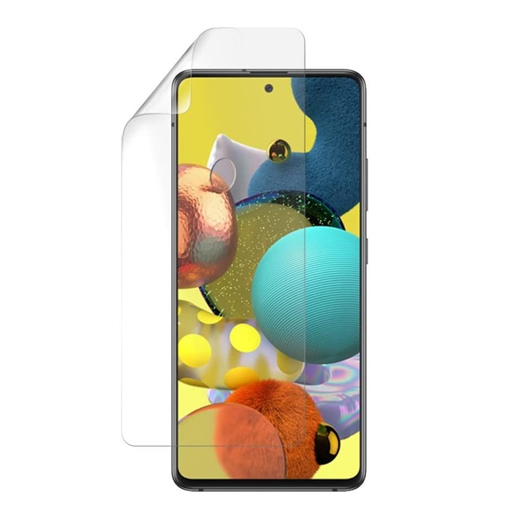 Set folii de protectie, pentru Samsung Galaxy A51 5G, fata si spate, transparenta, din silicon