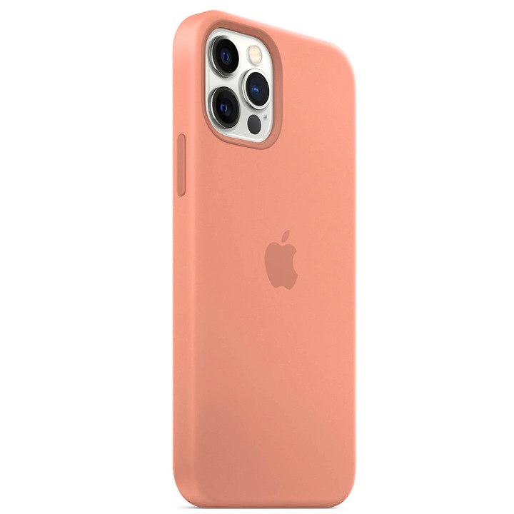 Szilikon tok iPhone 12 Pro Max telefonhoz, teljes védelem, barack