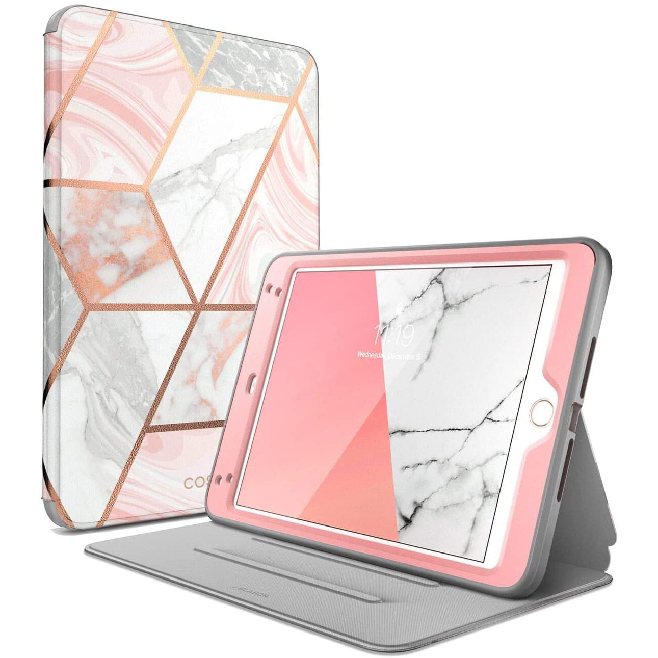 Husa Book Cover Supcase i-Blason Cosmo SP pentru iPad Mini 5/4, Gen. 2019/2015, Termopoliuretan/Policarbonat, Roz