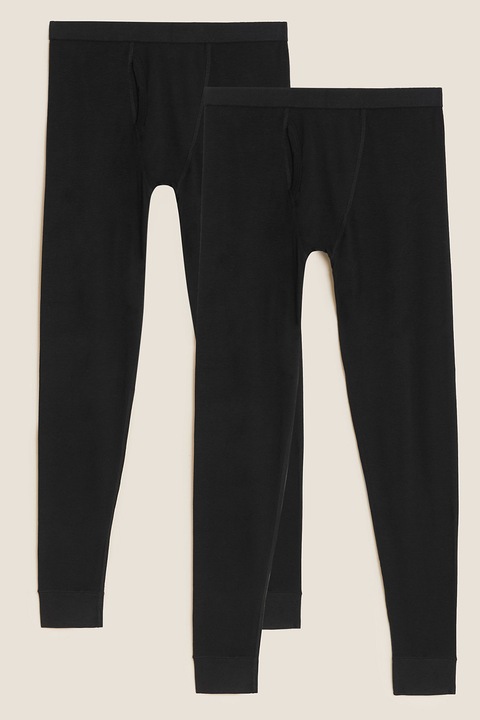 Marks & Spencer, Set de indispensabili din amestec de bumbac - 2 perechi, Negru