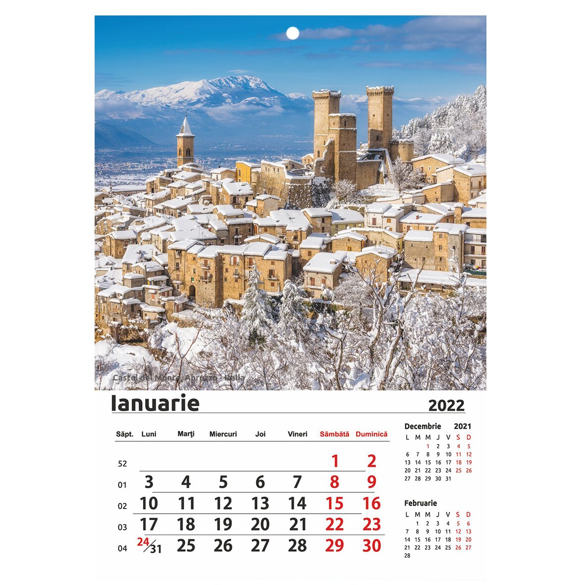 Calendar perete CPI2.2, 12 file, 33x48 cm - Castele si cetati Europene