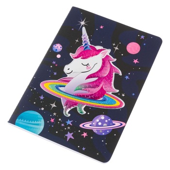 Agenda pentru notite, Zola®, A6, albastra model unicorn, 32 file Agenda pentru notite, Zola®, A6, albastra model unicorn, 32 file