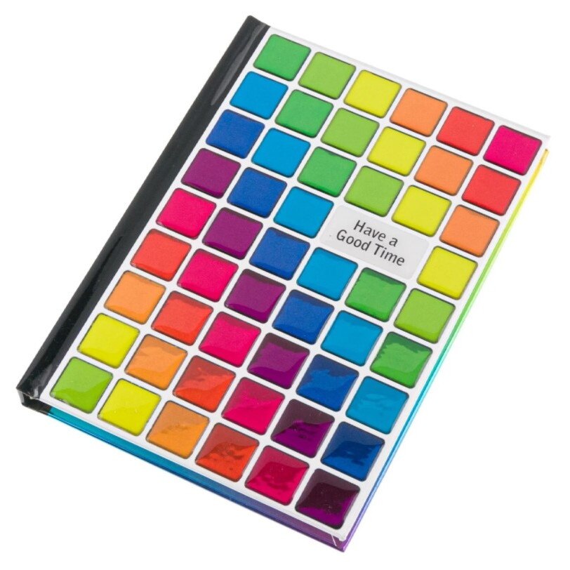 Agenda pentru notite, Zola®, A6, model cuburi multicolore, 80 file