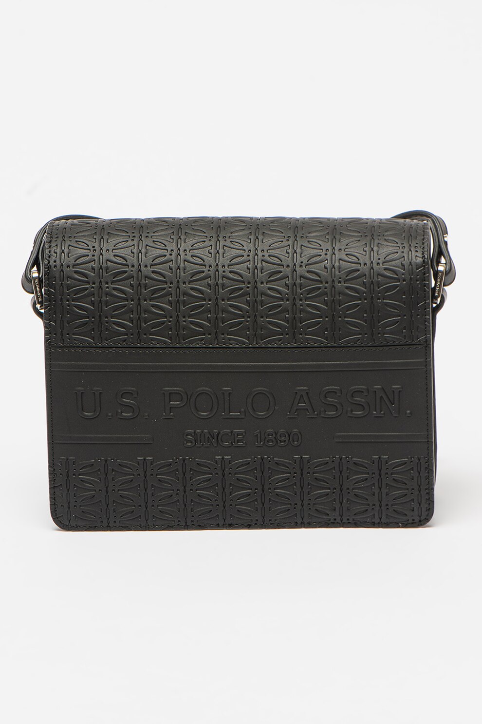 U.S. Polo Assn., Geanta crossbody cu aspect texturat, Negru