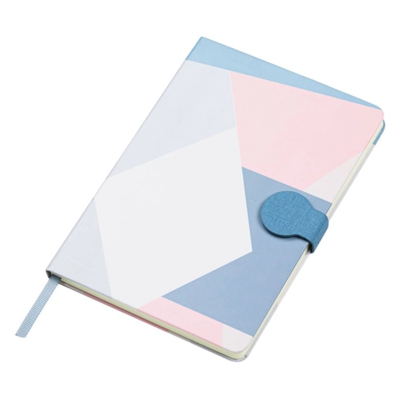 Agenda pentru notite, Zola®, A5, model cu forme geometrice, cu capsa pentru inchidere, 96 file