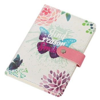 Agenda pentru notite, Zola®, A5, model fluturi, inchidere cu capsa, 80 file Agenda pentru notite, Zola®, A5, model fluturi, inchidere cu capsa, 80 file