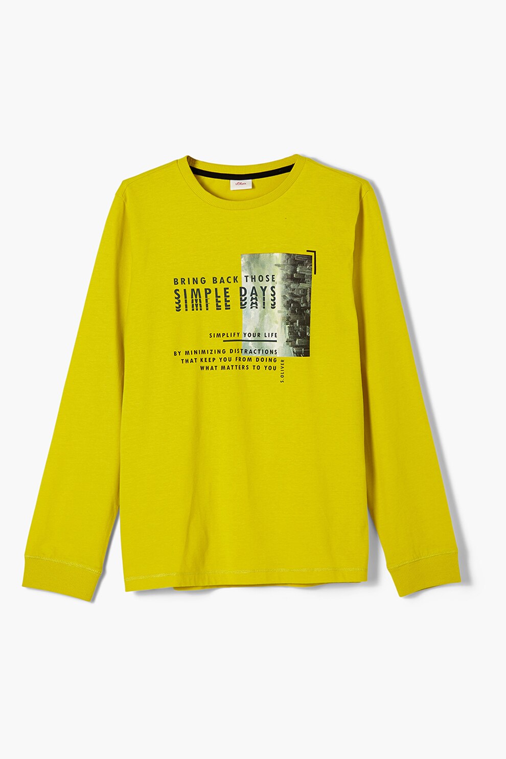s.Oliver, Bluza de bumbac cu imprimeu, Galben