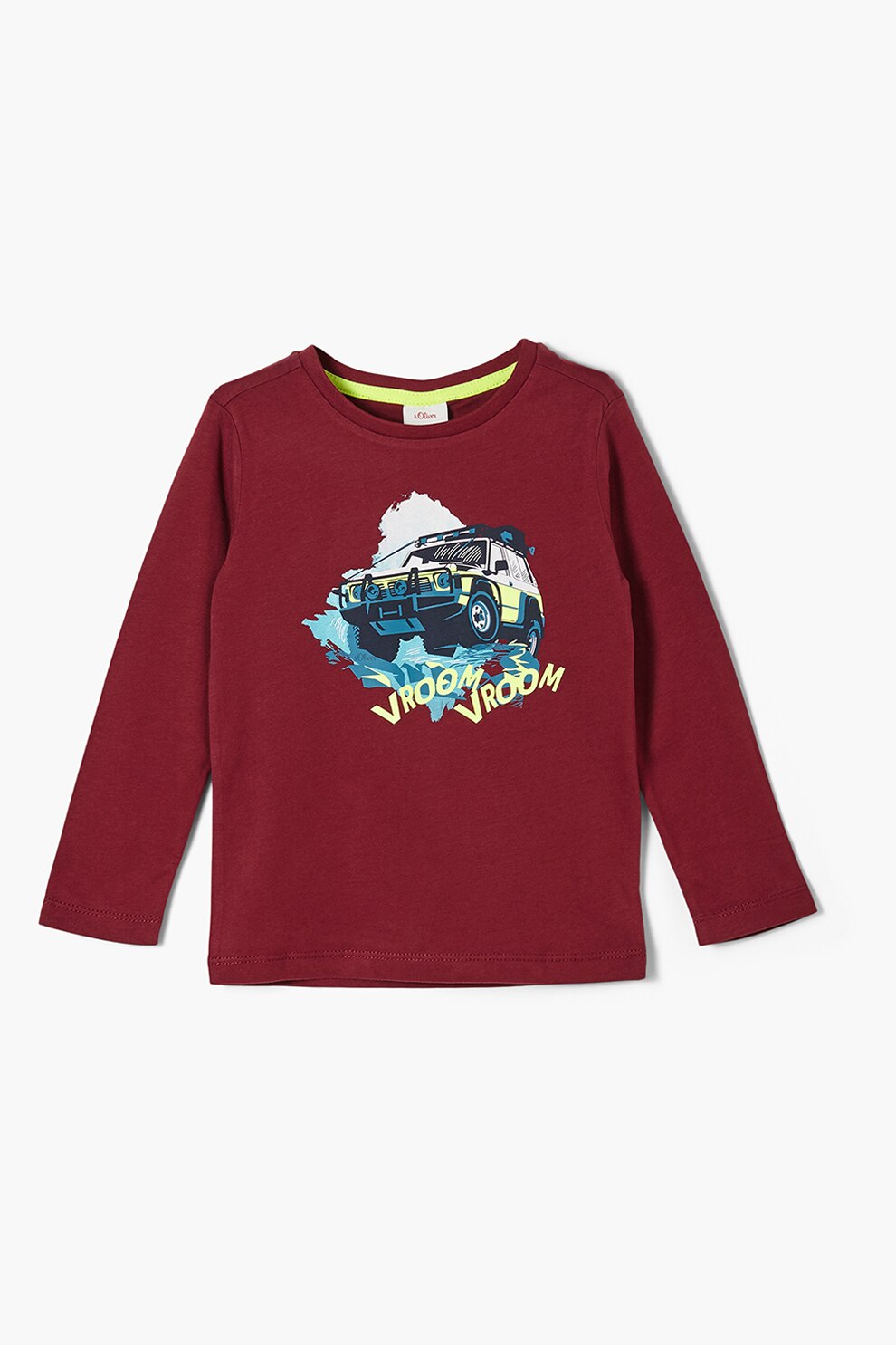 s.Oliver, Bluza de bumbac cu imprimeu, Rosu inchis