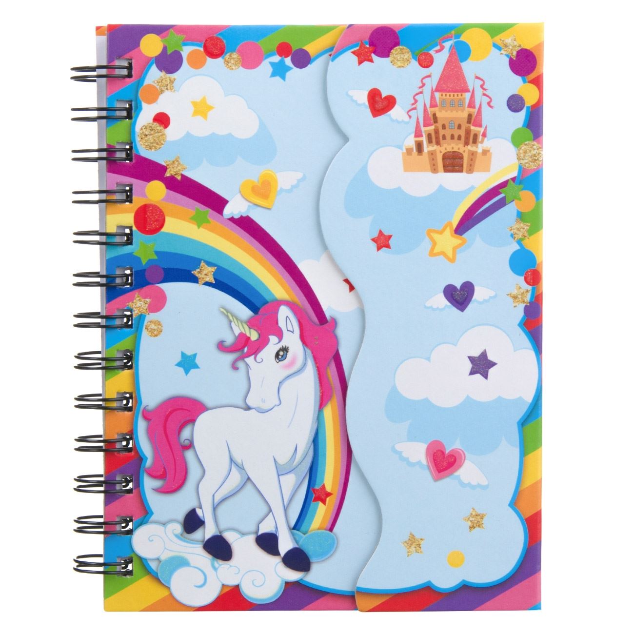 Agenda pentru notite, Zola®, pe arc model Unicorn, inchidere magnetica, 80 file, 17x13 cm