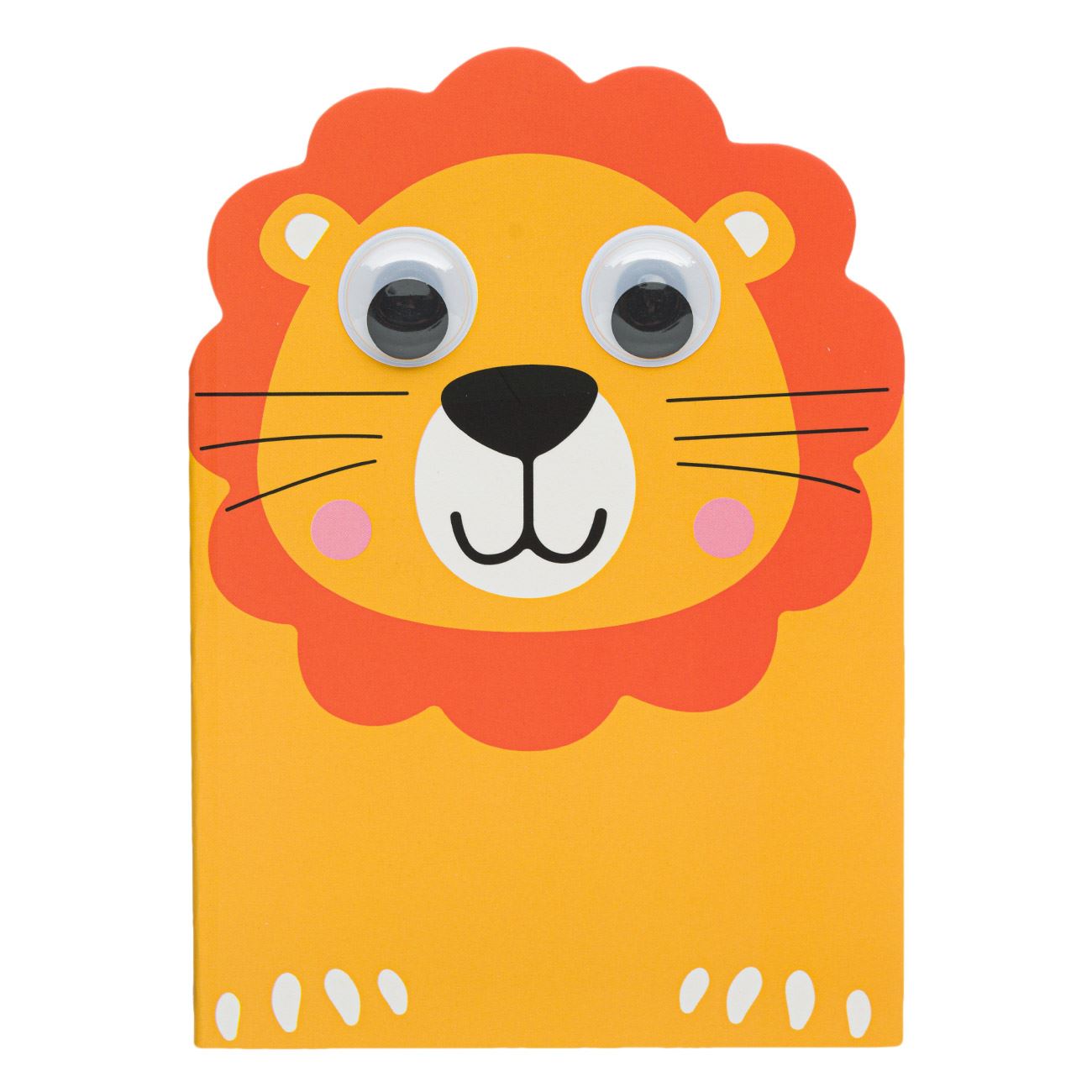 Agenda pentru notite, Zola®, model leu cu ochi 3D, 28 file, 10x14 cm