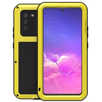 Husa antisoc + Sticla LOVE MEI Powerful pentru Samsung Galaxy Note 10 Lite, Aliaj de zinc/TPU, Galben/Negru Husa antisoc + Sticla LOVE MEI Powerful pentru Samsung Galaxy Note 10 Lite, Aliaj de zinc/TPU, Galben/Negru