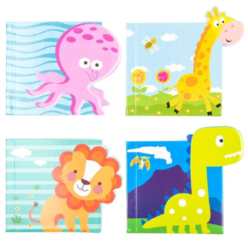 Set 4 agende pentru notite, Zola®, modele de copii, cu animalute, 8x8 cm, 40 file