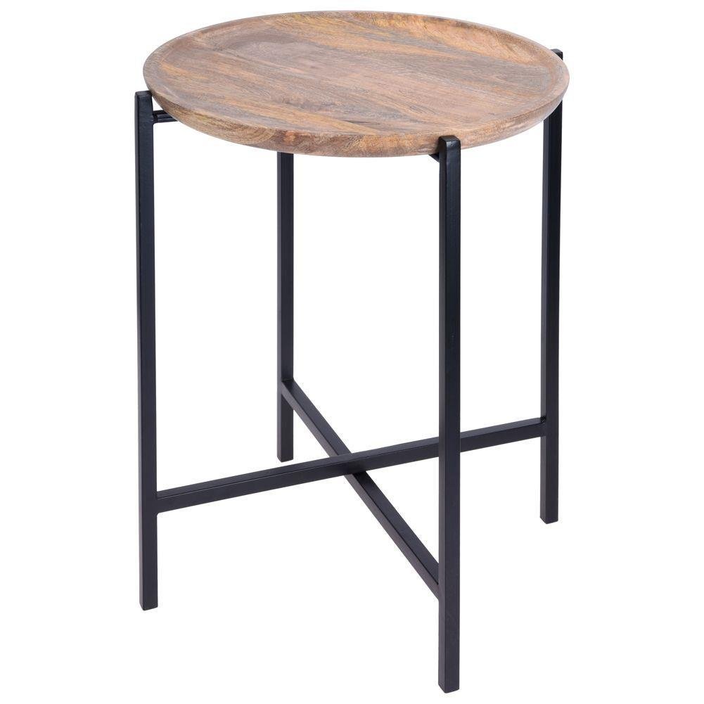 Masa de cafea, Home Styling Collection, Metal/Lemn, 45 cm