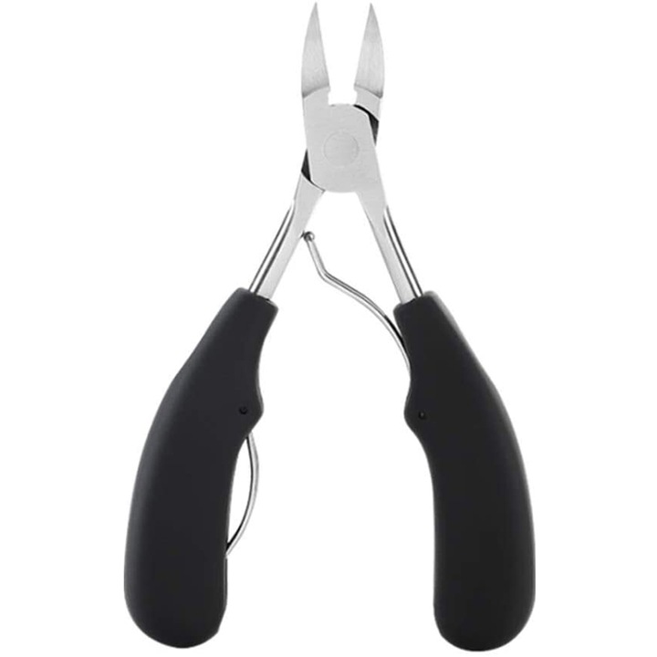 Cleste unghii BOMSTOM, Inox, Negru/ Argintiu