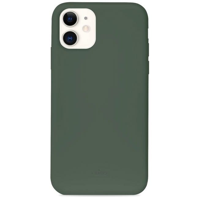 Husa PURO Icon Cover pentru Apple iPhone 11, Silicon/Microfibra, Verde