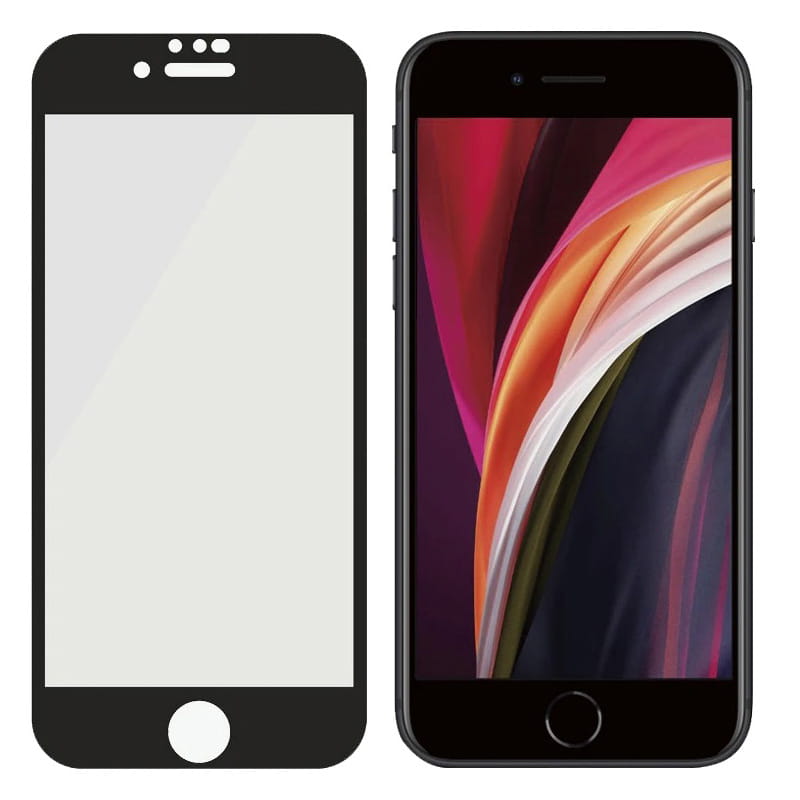 Folie sticla protectie PanzerGlass, Compatibil Apple iPhone SE 2020/ 8/ 7/ 6s/ 6, Negru