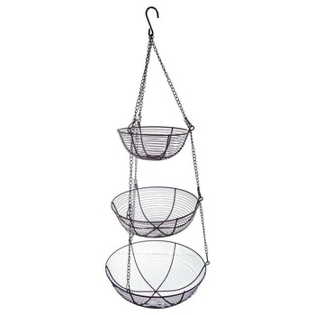 Cos metalic suspendat cu 3 niveluri Orion, Maro Cos metalic suspendat cu 3 niveluri Orion, Maro