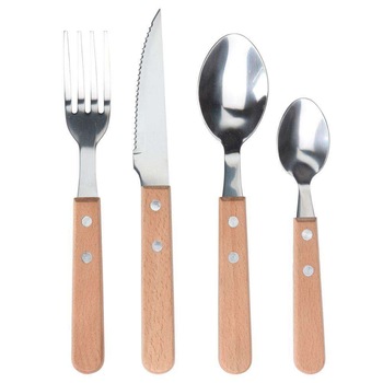Set 16 tacamuri gratar/pizza, Excellent Houseware, 4 Persoane, Maro/Argintiu Set 16 tacamuri gratar/pizza, Excellent Houseware, 4 Persoane, Maro/Argintiu