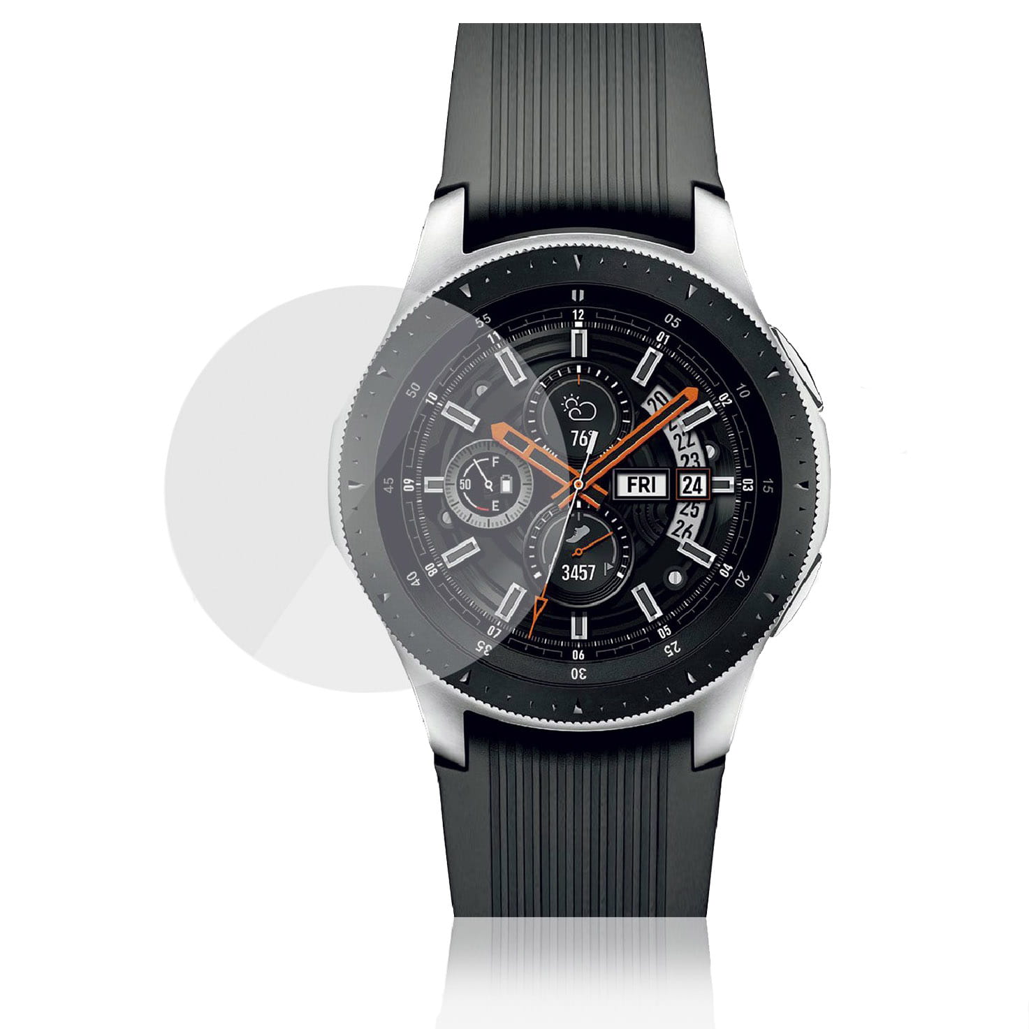 Folie sticla PanzerGlass, Compatibila Galaxy Watch 3, 46 mm, Transparent