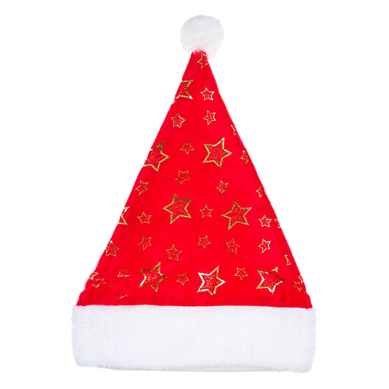 Caciula de Mos Craciun din catifea cu imprimeuri , 25.1 cm