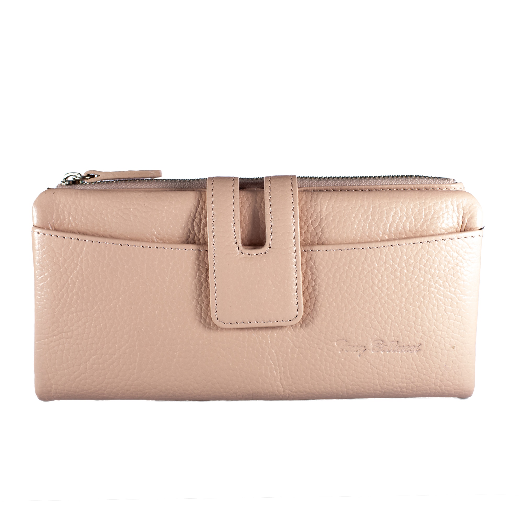 Portofel de dama din piele naturala, Tony Bellucci, model T886, Roz pudra
