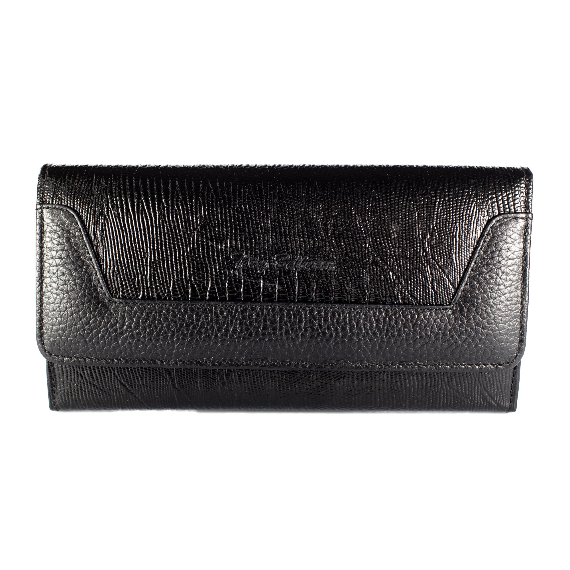 Portofel de dama din piele naturala, Tony Bellucci, model 867, Negru striat