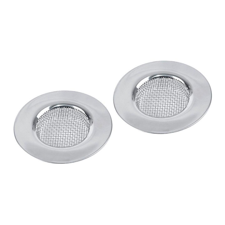 Set 2 Site Pentru Chiuveta, Orion, 3.8x7.5 cm, Inox, Usor De Curatat, Protectie Sifon, Eficient, Universal, Materiale De Inalta Calitate, Argintiu