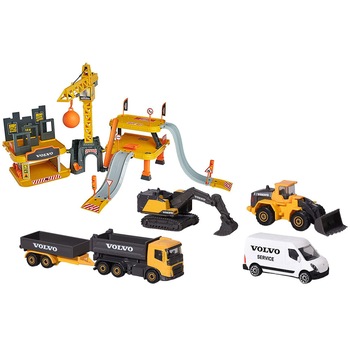 Pista de masini Majorette Creatix Construction cu 5 masinute Volvo Pista de masini Majorette Creatix Construction cu 5 masinute Volvo