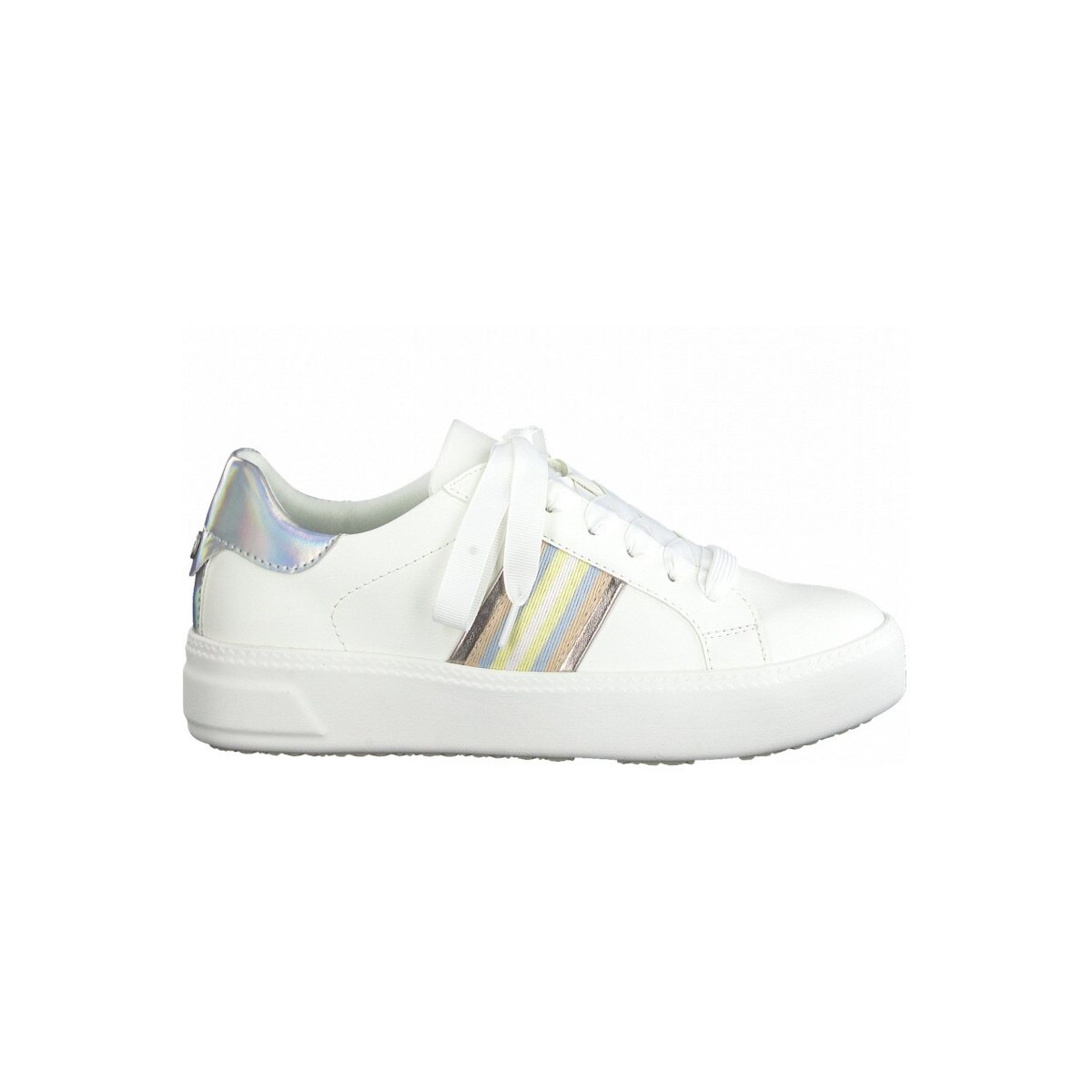 Pantofi sport dama, Tamaris, Comb Casual Trainers, Piele ecologica, Alb