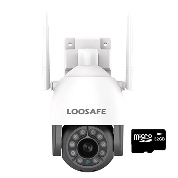 Camera de supraveghere WIFI Loosafe® Q02+, compatibila Google Home si Alexa, exterior / interior, Full HD, 4X zoom, rotire, sunet bidirectional, stocare card/cloud, senzor miscare, negru Camera de supraveghere WIFI Loosafe® Q02+, compatibila Google Home si Alexa, exterior / interior, Full HD, 4X zoom, rotire, sunet bidirectional, stocare card/cloud, senzor miscare, negru
