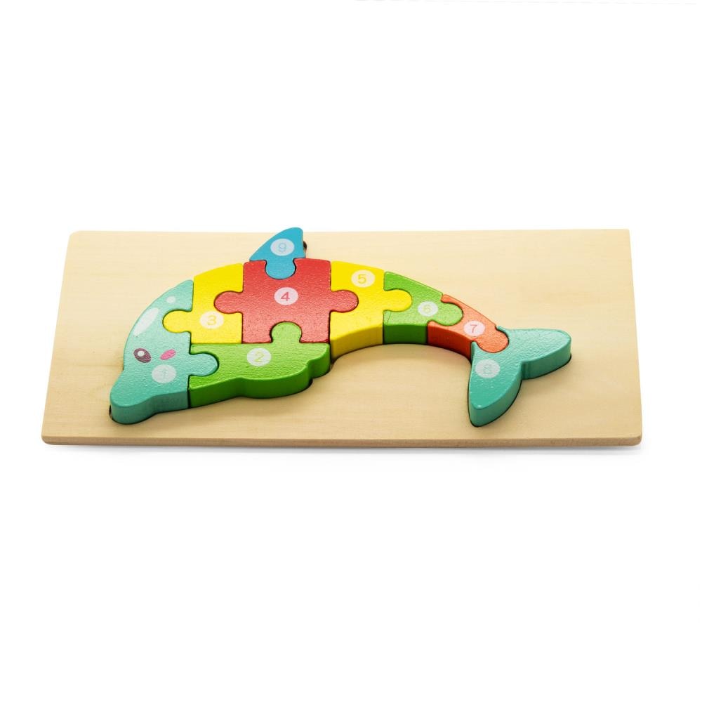 Puzzle 3D din lemn cu 9 piese – Delfin