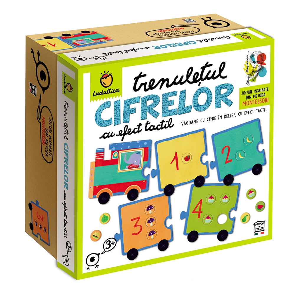 Puzzle Tactil, Ludattica, Trenuletul Cifrelor, 15 piese