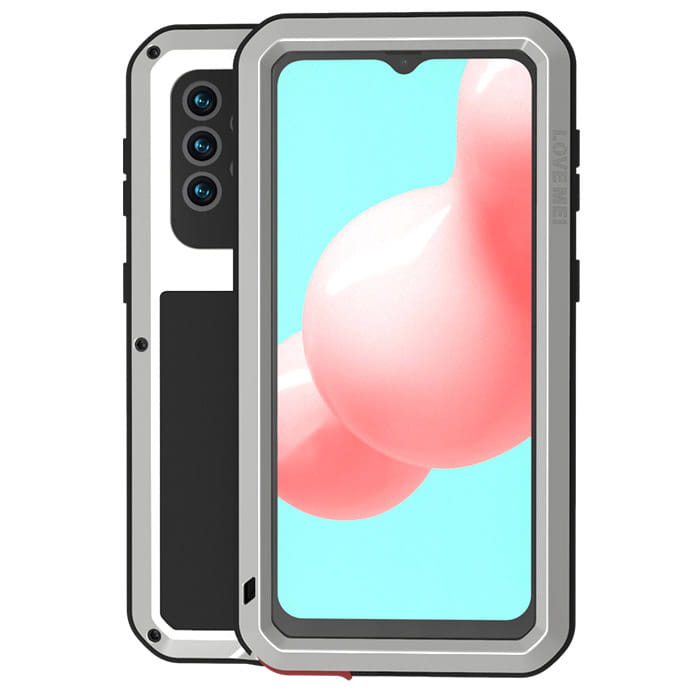 Husa blindata + folie protectoare LOVE MEI Galaxy A32 5G, argintiu